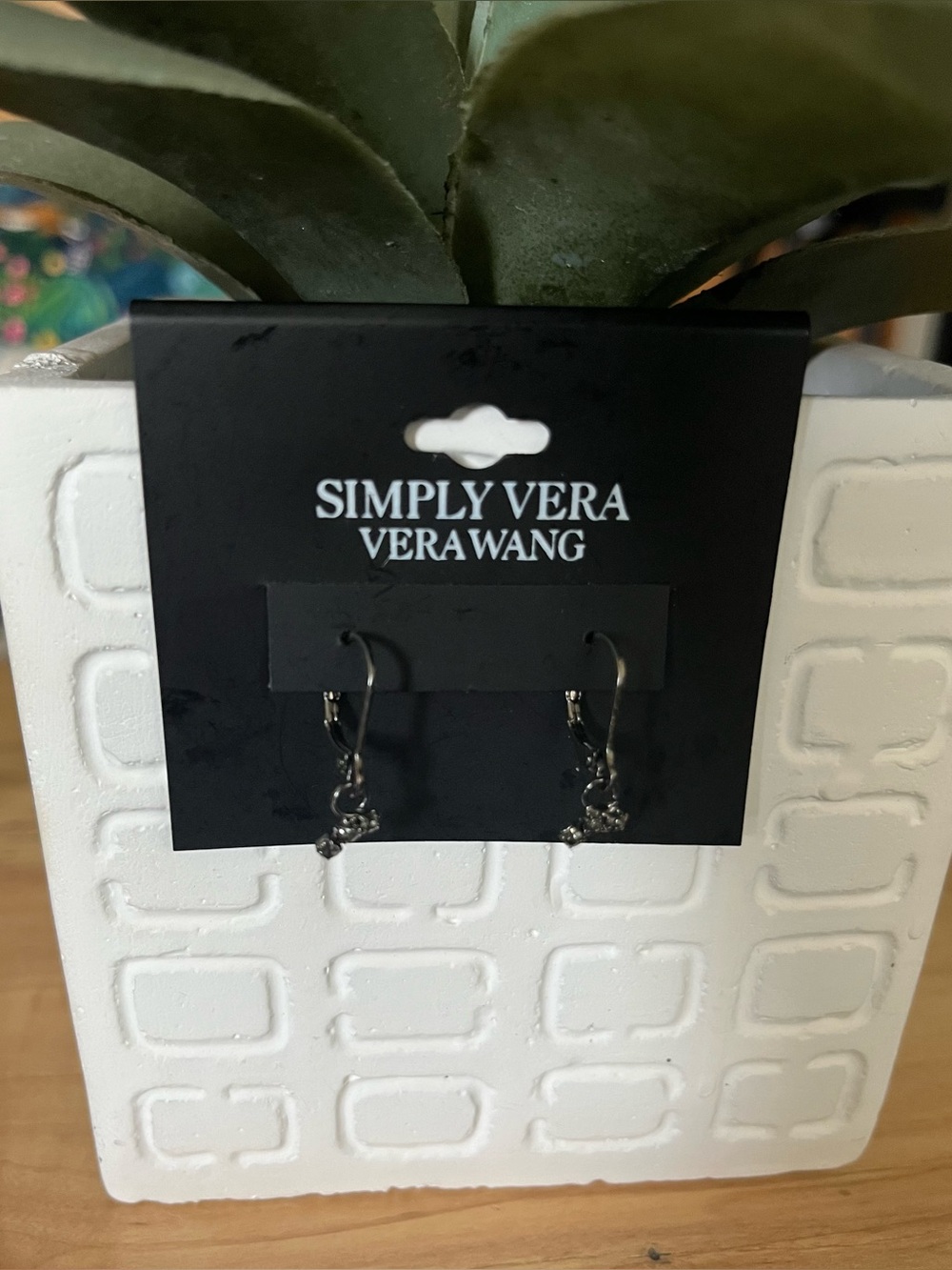 Simply Vera Vera Wang Jet Black Rhinestone Leverback  Drop Earrings